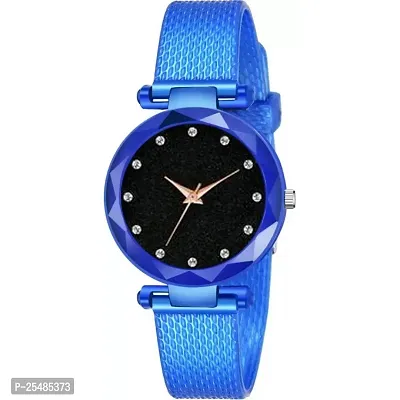 Bolun Diamond 12 Dial Blue Pu Meg Cash Girls and Women Analog Watch-thumb2