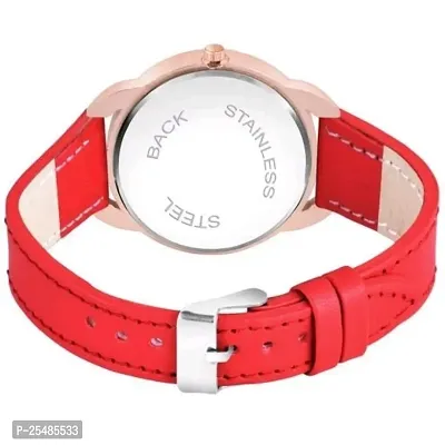 Bolun New Queen Dial Diamond RoseGold Cash Red Belt Women and Girls Watch-thumb3