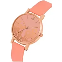 Bolun Orange Leather Flower Pint Dial Analog Women and Girls Watch-thumb2