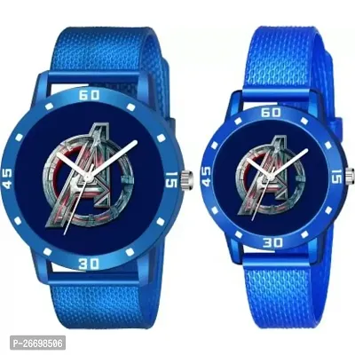 Bolun Blue Avenger Dial PU Strep Couple Men And Women Watch-thumb0