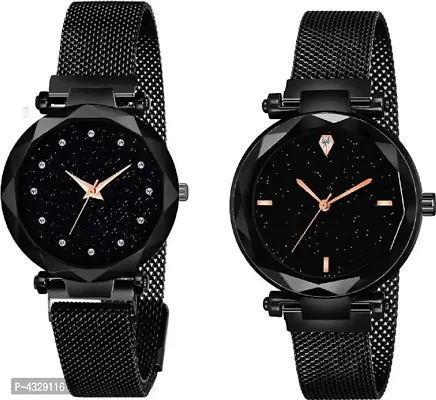 Stylish and Trendy Metal Strap Analog Watch for Women's (Pack of 2)-thumb0