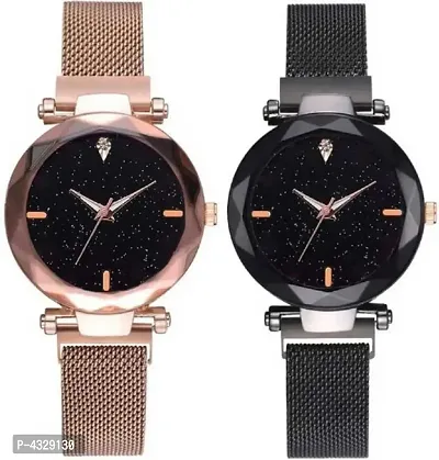 Stylish and Trendy Metal Strap Analog Watch for Women's (Pack of 2)