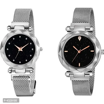 Stylish and Trendy Metal Strap Analog Watch for Women's (Pack of 2)