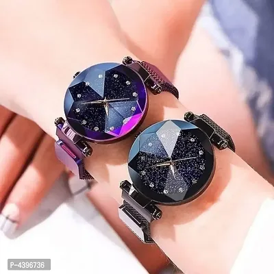 Black And Purple 12Diamond Best Watch Megnet Belt Watch