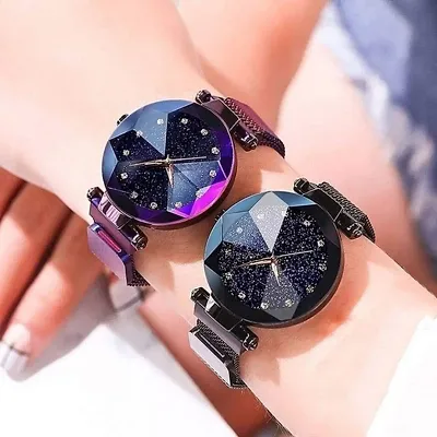 Pack Of 2 Magnetic Strap Watches For Women