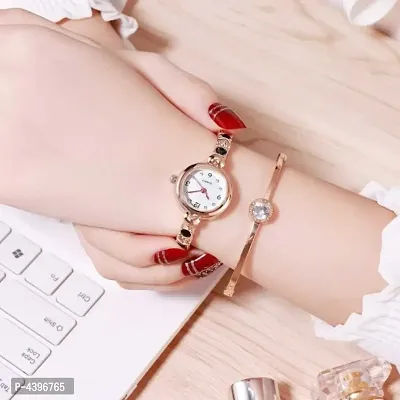 Rose Gold Black Diamond Diamond Women Wrist Watch-thumb0