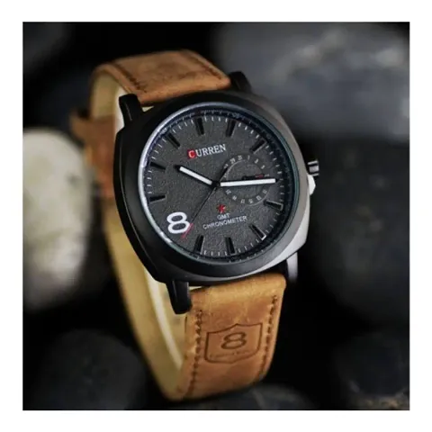 Synthetic Leather Stylish Watches For Men