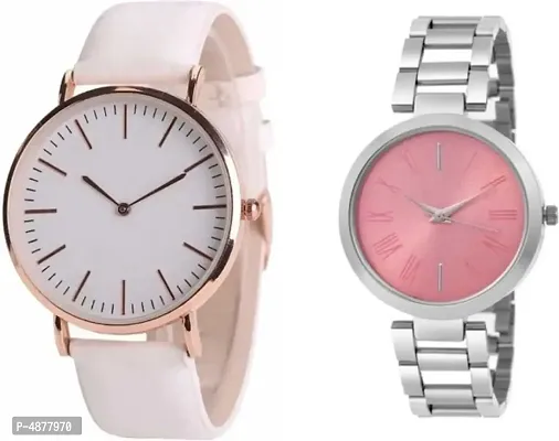white dial girls  pink roman dial watch - for girls  women Analog Watch - For Women-thumb0