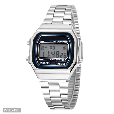Unise Digital Silver Belt Analog Wrist Watch