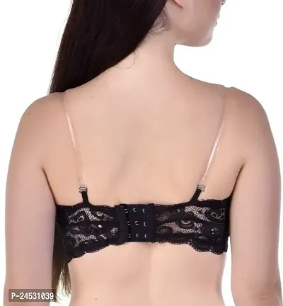 Cotton Blend Lace Non-Wired Lightly Padded Bandeau/Tube Bra for Womens (Pack of 1)-thumb2