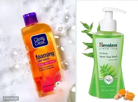 Clean  Clear Foaming Face Wash + Himalya Neem Face Wash