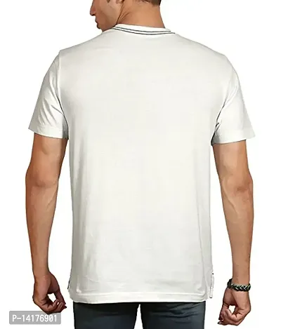 HUETRAP Vintage Cricket Print Round Neck T-Shirt Off White-thumb4