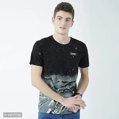 HUETRAP Mens Smart and Simple Look Round Neck Printed Tshirt-thumb2