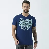 HUETRAP Mens Blue 'Somebody Loves You' Print t-Shirt-thumb1