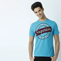 HUETRAP Men's Vintage Flavour Blue Casual T-Shirt-thumb1