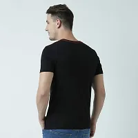 HUETRAP Mens Be Simple Yet Stylish Round Neck Graphic Print T Shirt Black-thumb2