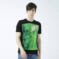 HUETRAP Mens Abstract Life Black Printed T Shirt-thumb1