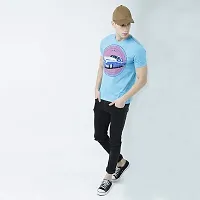 HUETRAP Mens Vintage Love Blue Printed T Shirt-thumb3