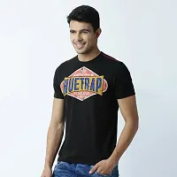 HUETRAP Men's Vintage Signboard Casual T-Shirt Black-thumb3