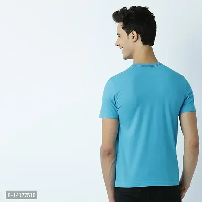 HUETRAP Men's Vintage Flavour Blue Casual T-Shirt-thumb3