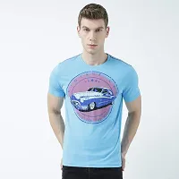 HUETRAP Mens Vintage Love Blue Printed T Shirt-thumb1