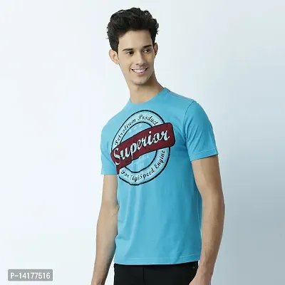 HUETRAP Men's Vintage Flavour Blue Casual T-Shirt-thumb4