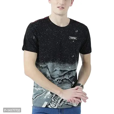 HUETRAP Mens Smart and Simple Look Round Neck Printed Tshirt-thumb0