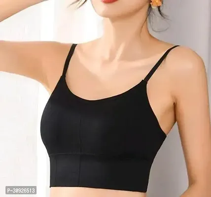 Stylish Black Cotton Solid Bras For Women