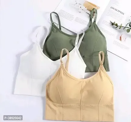 Stylish Cotton Solid Bras For Women- Pack Of 3-thumb0