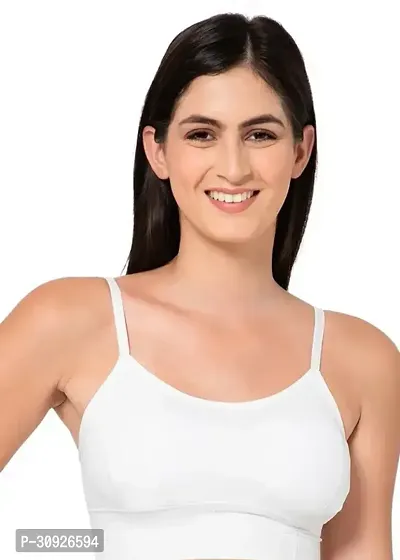 Stylish White Cotton Solid Bras For Women