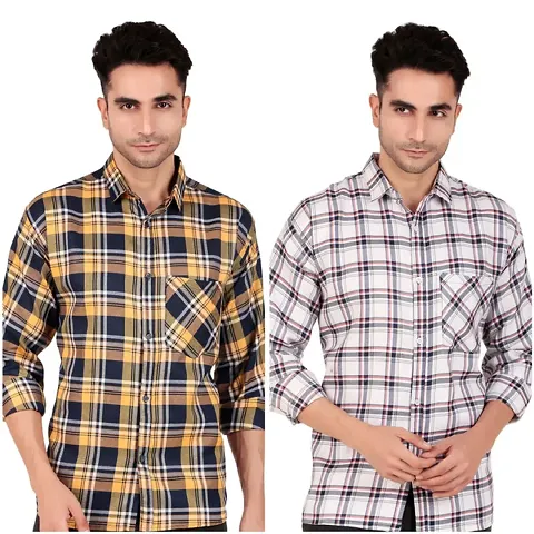 Stylish Checked Shirt For Mens - Pack of 2