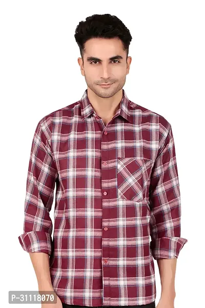 Stylish Checked Shirt For Mens-thumb0