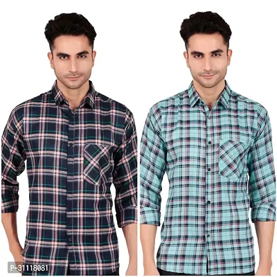 Stylish Checked Shirt For Mens - Pack of 2-thumb0