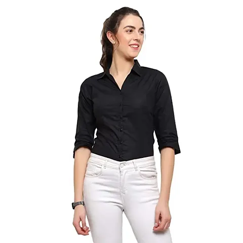 VM Shop Women Casual Solid Shirts Full Sleeve | Casual Stylish Shirts Western for Women || Regular fit Shirts for Women Stylish