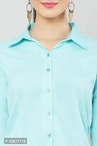 Women Regular Solid Curved Collar Formal Shirt