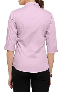 Women Regular Solid Curved Collar Formal Shirt-thumb2