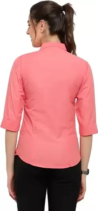 Women Regular Solid Curved Collar Formal Shirt-thumb2