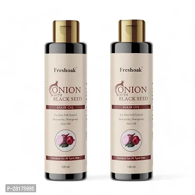 Freshoak Onion Hair Oil With Black Seed  - Pack of 2 - 120ml Each