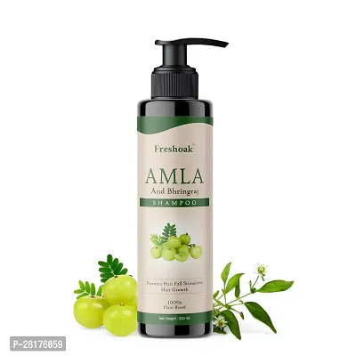 Freshoak Amla  Bhringraj Shampoo Hair Cleanser for Nourishing, Smooth  Soft Hair  Pack of 2 - 200ml-thumb2