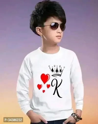 Stylish White Polyester Printed T-Shirt For Boys-thumb0