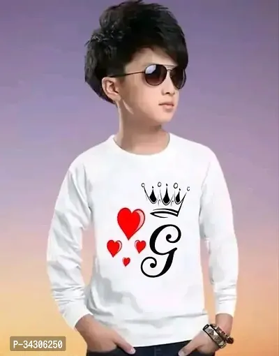 Stylish White Polyester Printed T-Shirt For Boys-thumb0