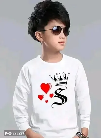 Stylish White Polyester Printed T-Shirt For Boys-thumb0