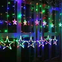 DAYBETTER? Star Curtain Led Lights 12 Stars,138 String Led Light 2.5 Meter for Christmas Decoration-Strip Led Light for Party Birthday Valentine Rooms Decor-Christmas (Multi) | VD-S-29-thumb1