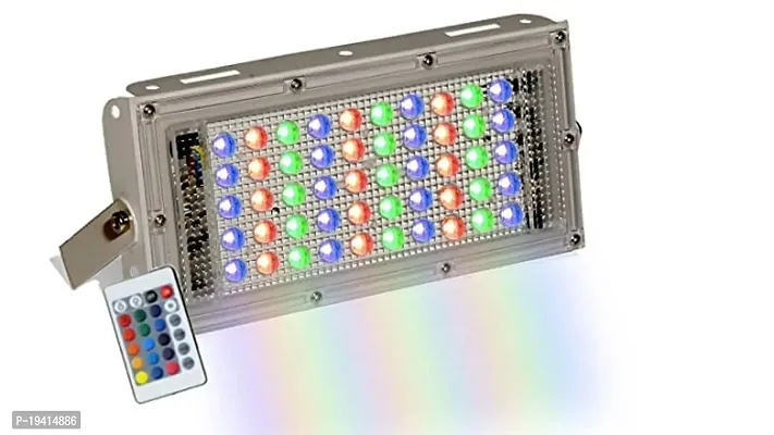 DAYBETTER? 50W RGB LED Brick Light Multi Color with Remote Waterproof IP66 LED Flood Lights (50WATT,Plastic) | VD-D-31-thumb0