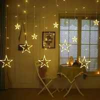 DAYBETTER? Star Curtain Lights 12 Stars,138 String Led Light 2.5 Meter for Christmas Decoration-Strip Led Light for Party Birthday Valentine Room Decor-Christmas (Warm White) | VD-P-23-thumb1