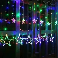 DAYBETTER? Star Curtain Led Lights 12 Stars,138 String Led Light 2.5 Meter for Christmas Decoration-Strip Led Light for Party Birthday Valentine Rooms Decor-Christmas (Multi) | VD-H-29-thumb1