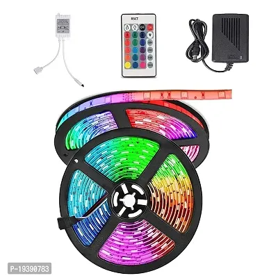 CHARKEE RSCT 5 Meter LED Strip Lights Waterproof LED Light Strip with Bright RGB Color Changing Light Strip with 24 Keys IR Remote Controller and Supply for Home (Multicolor) (Led Strip)-thumb0
