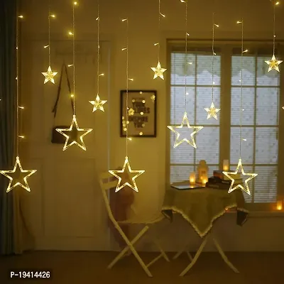 DAYBETTER? Star Curtain Lights 12 Stars,138 String Led Light 2.5 Meter for Christmas Decoration-Strip Led Light for Party Birthday Valentine Room Decor-Christmas (Warm White) | VD-X-23-thumb2