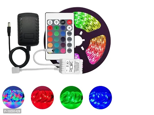 DAYBETTER? 5 Meter Led Strip Lights Waterproof Led Light Strip with Bright RGB Color Changing Light Strip with 24 Keys Ir Remote Controller and Supply for Home (Multicolor) | VD-thumb0