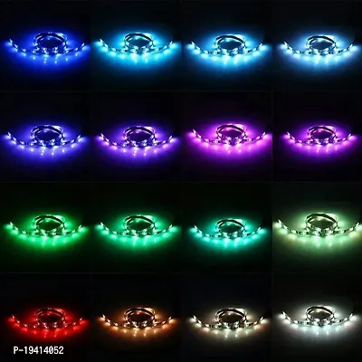 DAYBETTER? 5 Meter Non Waterproof Remote Control Multicolor Light with 16 Color and 5050 SMD Bright 24 Keys IR Remote Controller and Supply for Home Decoration (Multicolor)(60led/Meter) | VD-O-33-thumb3